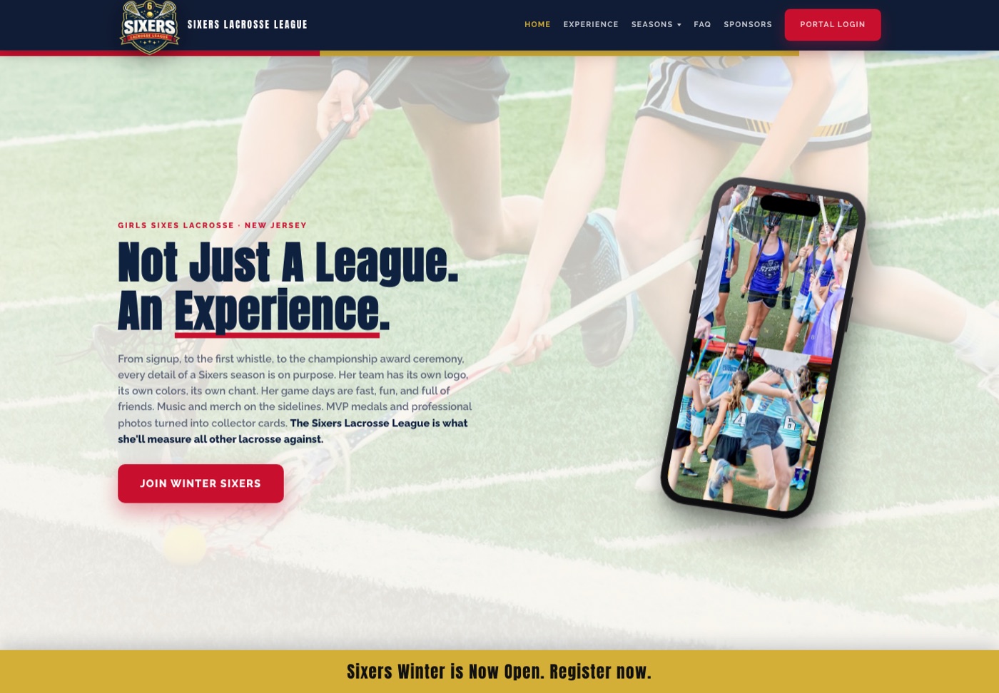 The Sixers Lacrosse League homepage. Not just a league. An experience.